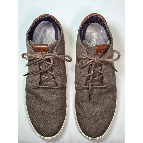 OluKai Nana Hele Wai\'apo Men\'s Chukka Boots Size 9.5 Gray Brown Canvas Mid Shoes main image 6